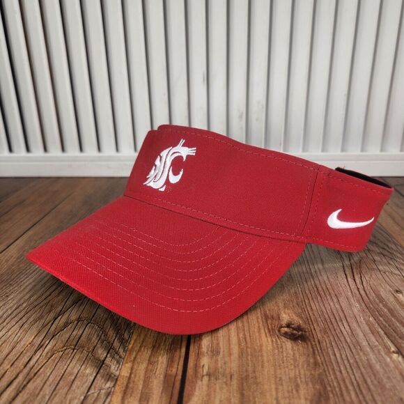 Nike Washington State Cougars Visor Red Strap Back Dri-Fit Golf Tennis College - Picture 1 of 11